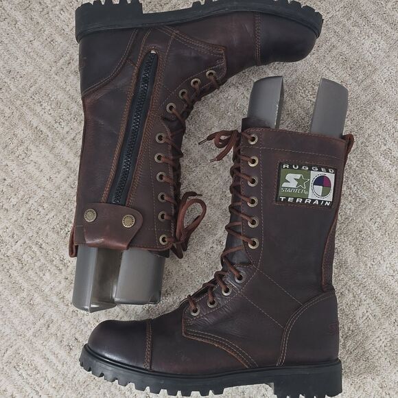 STARTER | Rugged Terrain Leather  Brown Lace-Up Boots 1990\'s main image 10